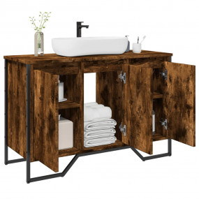 Bathroom Sink Cabinet Smoked Oak Engineered wood