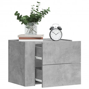 Wall-mounted Bedside Cabinet Concrete Grey Engineered W...