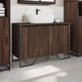 Bathroom Sink Cabinet Brown Oak Engineered Wood