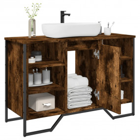 Bathroom Sink Cabinet Smoked Oak Engineered wood, Metal...