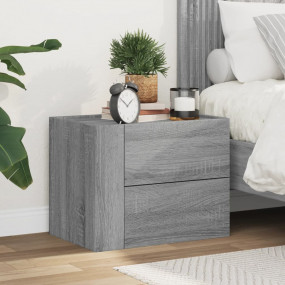 Wall-mounted Bedside Cabinet Grey Sonoma Engineered woo...