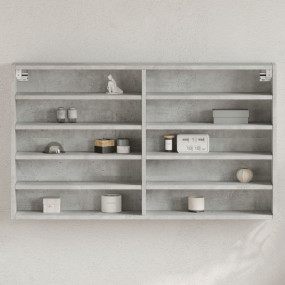 Display Cabinet Concrete Grey Engineered Wood Medium