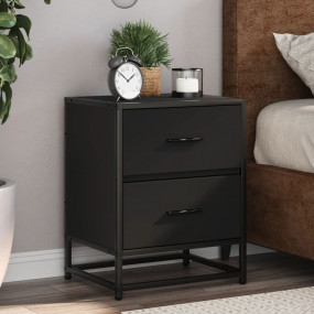 Bedside Cabinet Black Engineered wood, Steel Medium