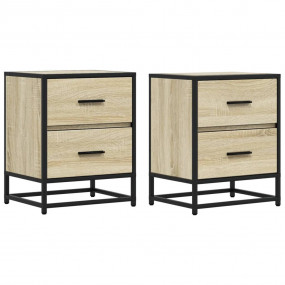 Bedside Cabinet Set of 2 Sonoma oak Engineered wood, st...