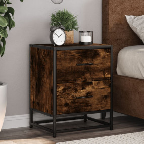 Bedside Cabinet Smoked oak Engineered wood, steel
