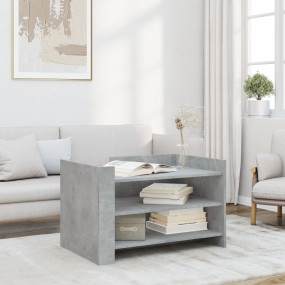 Coffee Table Concrete Gray Engineered Wood Medium