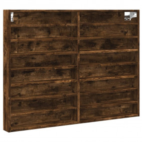 Vitrine Cabinet Smoked Oak Engineered Wood Medium Vitri...