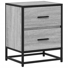 Bedside Cabinet Grey Sonoma Engineered wood, Steel Medi...