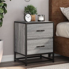 Bedside Cabinet Set of 2 Grey Sonoma Engineered wood, s...
