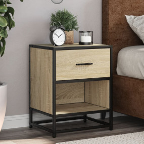Bedside Cabinet Sonoma Oak Engineered Wood, Steel