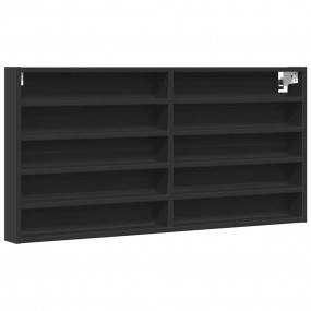 Vitrine Cabinet Black Engineered wood 39.4x3.3x19.7 in