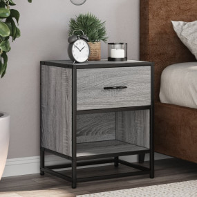 Bedside Cabinet Gray Sonoma Engineered wood Medium