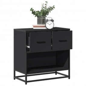 Bedside Cabinet Black Engineered wood, Metal Medium