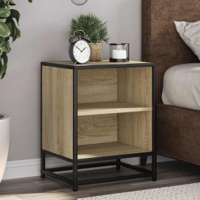 Bedside Cabinet Sonoma oak Engineered wood, Metal Small