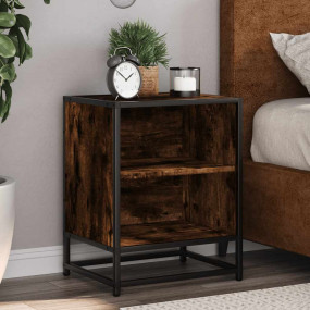 Bedside Cabinet Smoked oak Engineered wood, metal 15.7x...