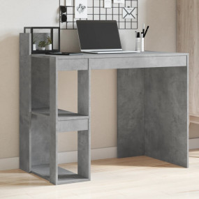 Office Desk Concrete Grey Engineered Wood Standard Offi...