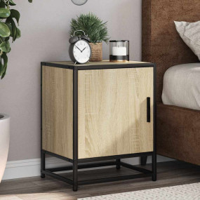 Bedside Cabinet Set of 2 Sonoma oak Engineered wood, me...