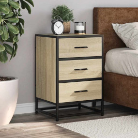 Bedside Cabinet Sonoma Oak Engineered Wood Medium Night...