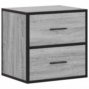 Wall-mounted Bedside Cabinet Grey Sonoma Engineered woo...