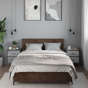 Wall-mounted Bedside Cabinet Set of 2 Grey Sonoma