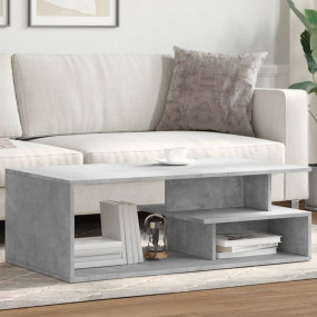 Coffee Table Concrete Gray Engineered Wood 40.2 x 21.7 ...