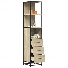Bathroom Cabinet Sonoma oak Engineered wood, metal Tall