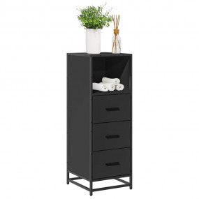 Bathroom Cabinet Black Engineered wood, metal 39.4 in