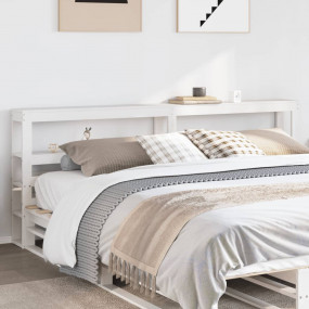 Headboard White Solid Pine Wood Full Headboard Rectangu...