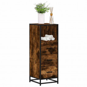 Bathroom Cabinet Smoked oak Engineered wood, metal Narr...
