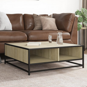 Coffee Table Sonoma oak and black Engineered wood and m...