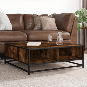 Coffee Table Smoked oak, black Engineered wood, metal M...