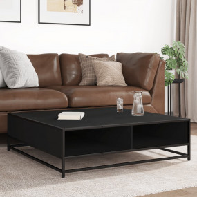 Coffee Table Black Engineered wood 39.4 in x 39.4 in x ...