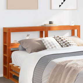 Headboard Wax brown Solid Pinewood 55.1 in wide for dou...