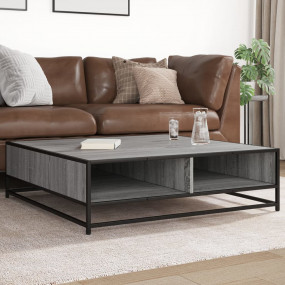 Coffee Table Grey sonoma and black Engineered wood and ...
