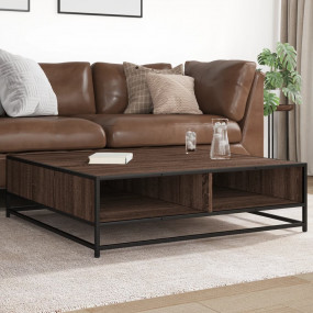 Coffee Table Brown oak and black Engineered wood and me...