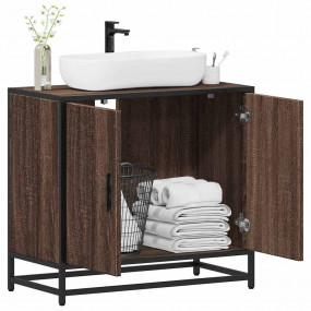 Bathroom Sink Cabinet Brown Oak Engineered wood, Metal ...