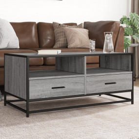 Coffee Table Gray Sonoma Engineered wood and metal