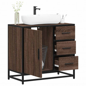 Bathroom Sink Cabinet Brown Oak Engineered wood, Metal ...