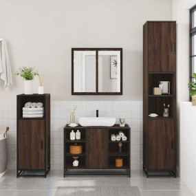 Bathroom Sink Cabinet Brown Oak Engineered wood, metal