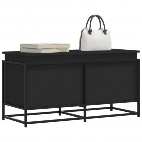 Storage Box Black Engineered wood, metal