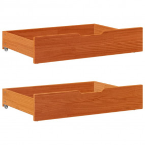 Under-bed Drawer Wax Brown Solid pine wood 31.5 x 21.7 ...