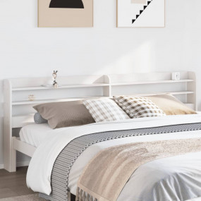 Headboard White Solid pinewood Double Headboard Rectang...