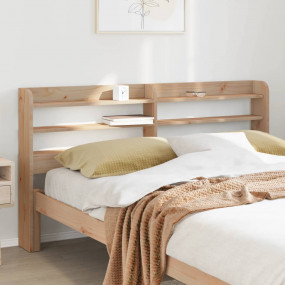 Headboard Natural Wood Solid pinewood 53.1 in for doubl...