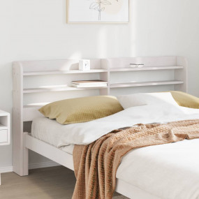 Headboard White Solid pine wood Double Headboard Rectan...