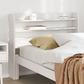 Headboard White Solid Pine Wood Twin Headboard Rectangu...
