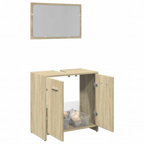 Bathroom Furniture Set Sonoma Oak Engineered Wood Mediu...