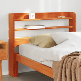 Headboard Wax brown Solid pine wood Twin bed Headboard