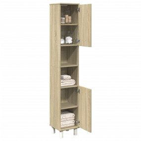 Bathroom Cabinet Sonoma Oak Engineered Wood Tall Bathro...