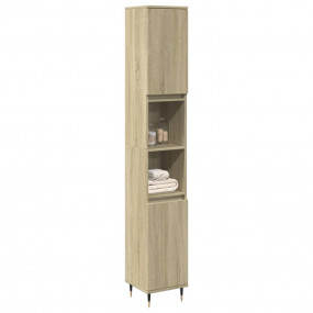Bathroom Cabinet Sonoma Oak Engineered wood and iron Sl...