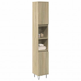 Bathroom Cabinet Sonoma oak Engineered wood, Iron Slim ...